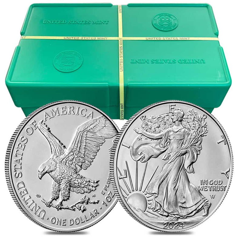 Monster Box of 500 - 2024 Silver American Eagle 1 Oz (25 Roll, Tube)